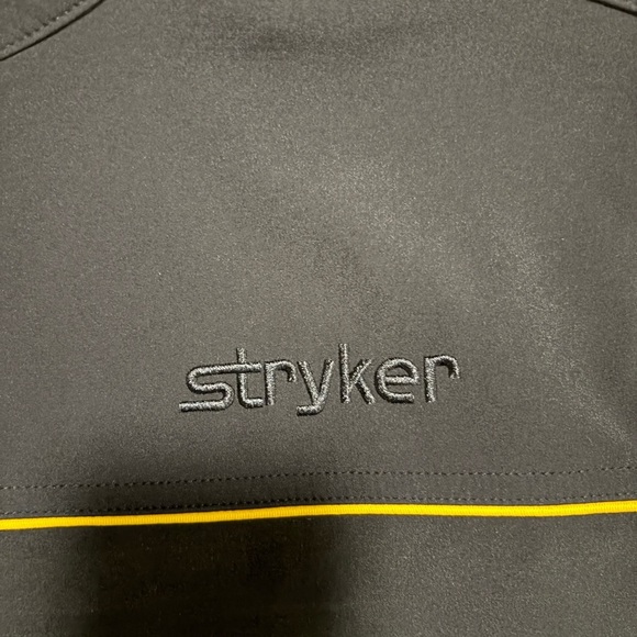 Stryker Men's Vest Full Zip Pockets Polyester Soft Shell Black Yellow XL - Picture 2 of 6